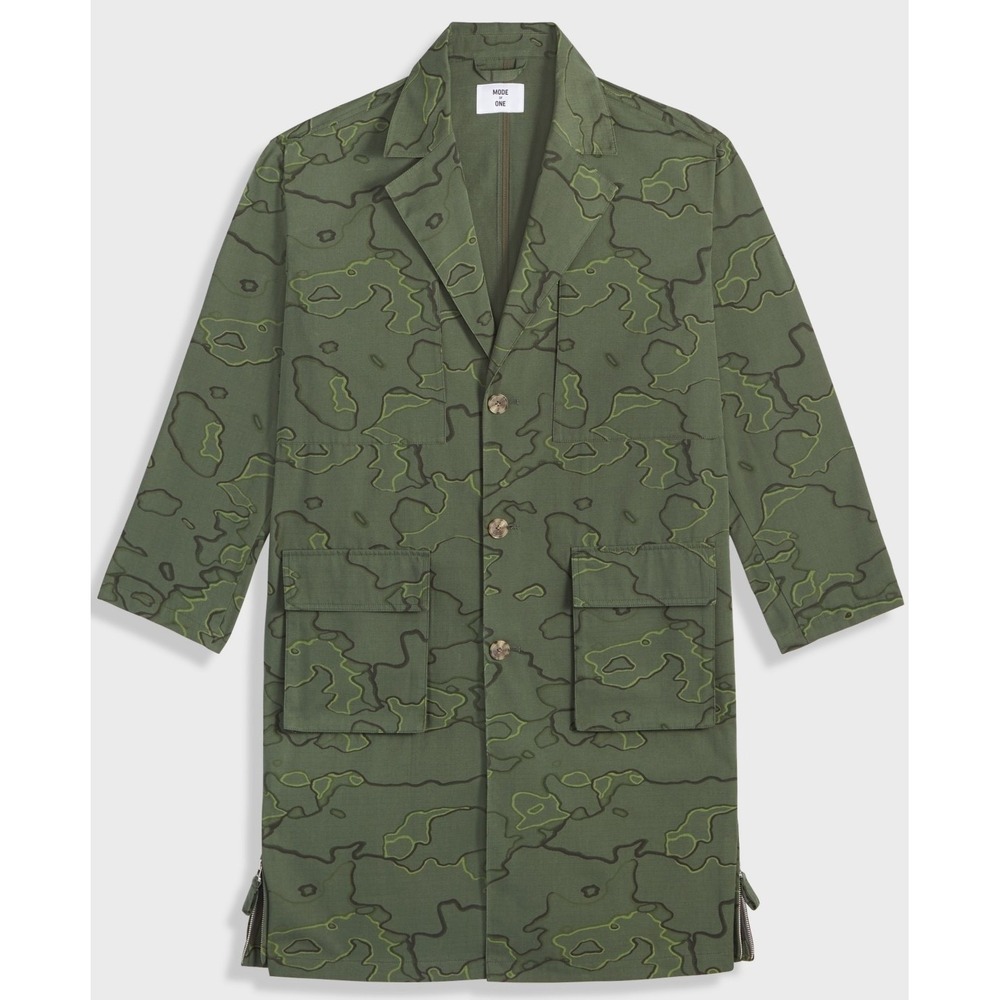 Mode of One Men's Relaxed-Fit Lightweight Coat Wild Ivy Print size L